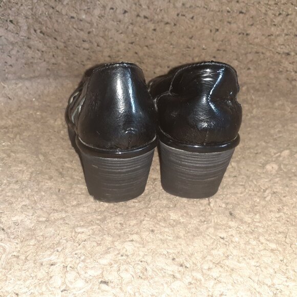 FLY LONDON-Yadi-Black Patent Leather Platform Wedge-Cage Cut-Out-Sz 39-Excellent - Picture 5 of 7